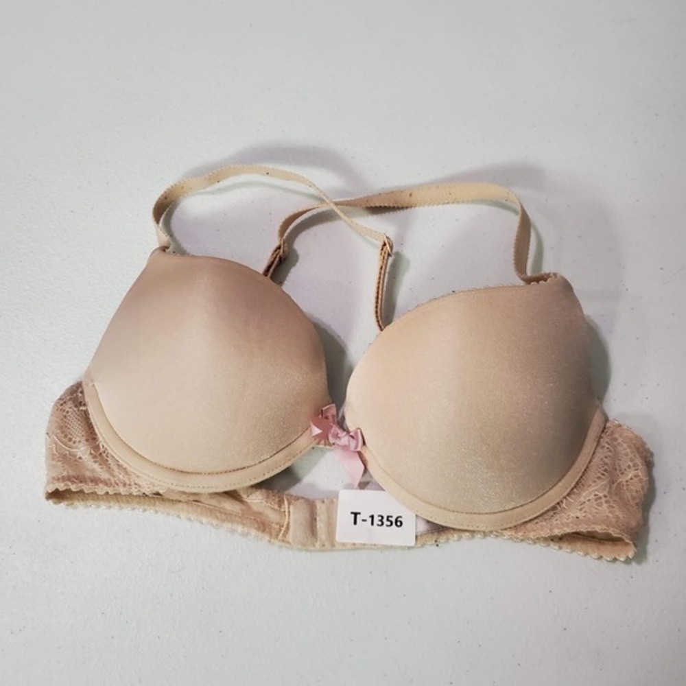 VINTAGE Victoria Secret Women Bra 32B Beige Padded Underwire Lace Detail‎